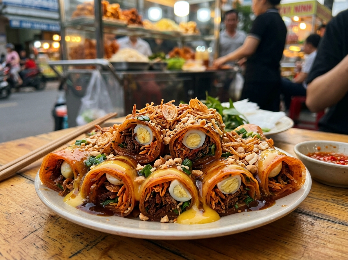 Bánh tráng cuốn bơ